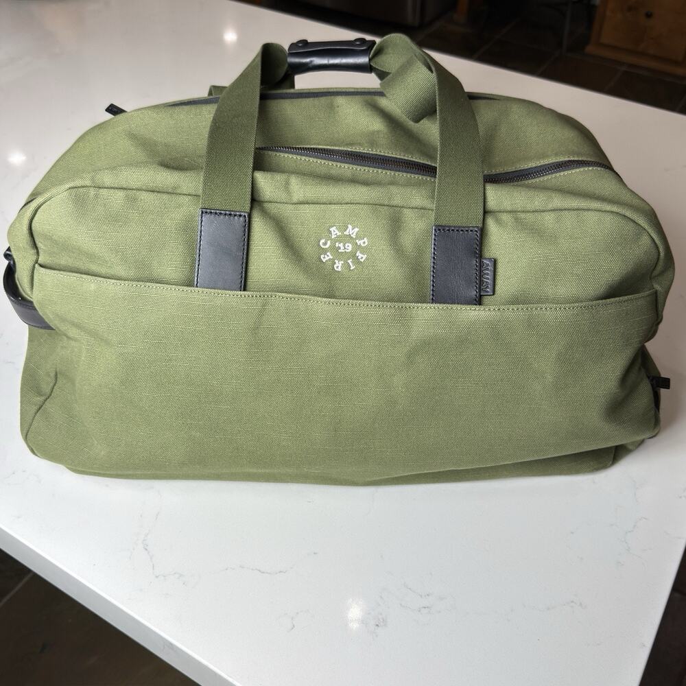 Original AWAY Heavy Cotton Canvas Everywhere Weekender Duffle Bag Olive Green